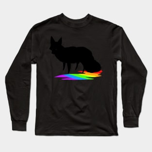 Rainbow Ink Fox Sketch Long Sleeve T-Shirt